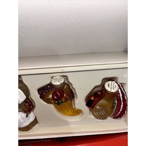 VTG Old World Christmas Thanksgiving Light Covers Set of 6 w/Box New Pilgrims - Picture 9 of 15